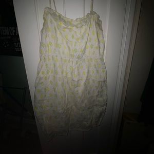 White w/ Yellow Green Flowers Dress